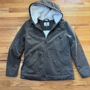 Legendary Whitetails Brown Hooded Jacket with Cream Sherpa Lining